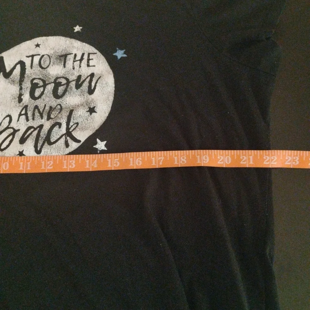Secret Treasures Moon Graphic Sleep Shirt Black White L–XL